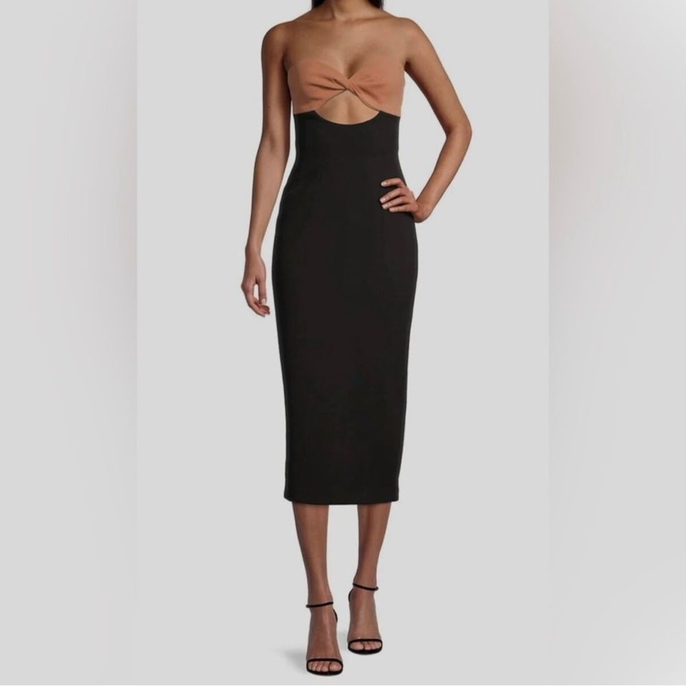 NWT Misha Antonella Two-Tone Crepe Midi Dress Size 8